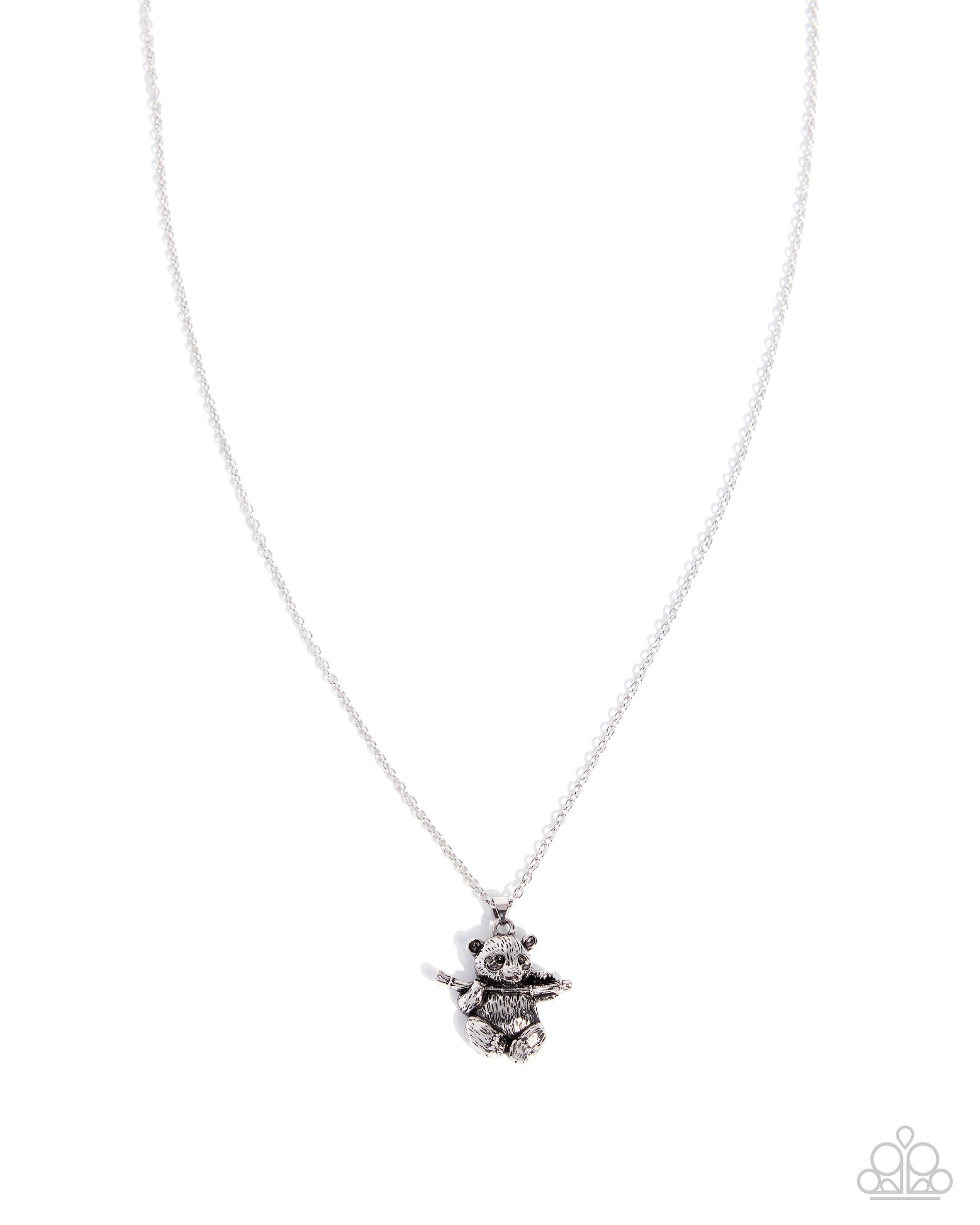 Pleasant Panda - silver - Paparazzi necklace