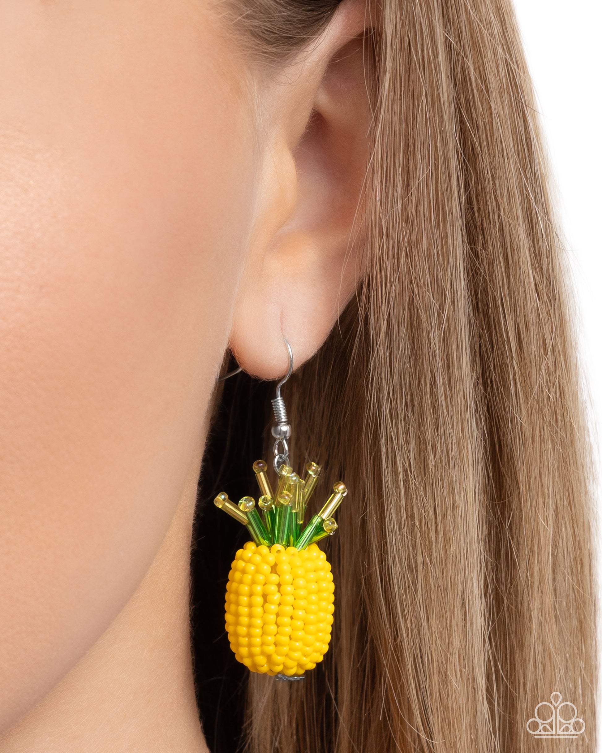 Pleasant Pineapple - yellow - Paparazzi earrings