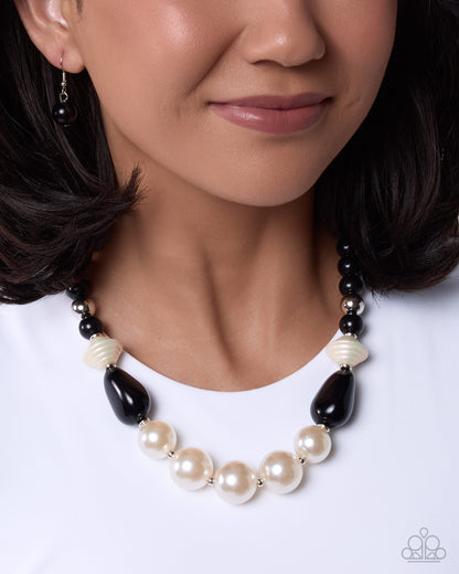 Pleasing Pearls - black - Paparazzi necklace
