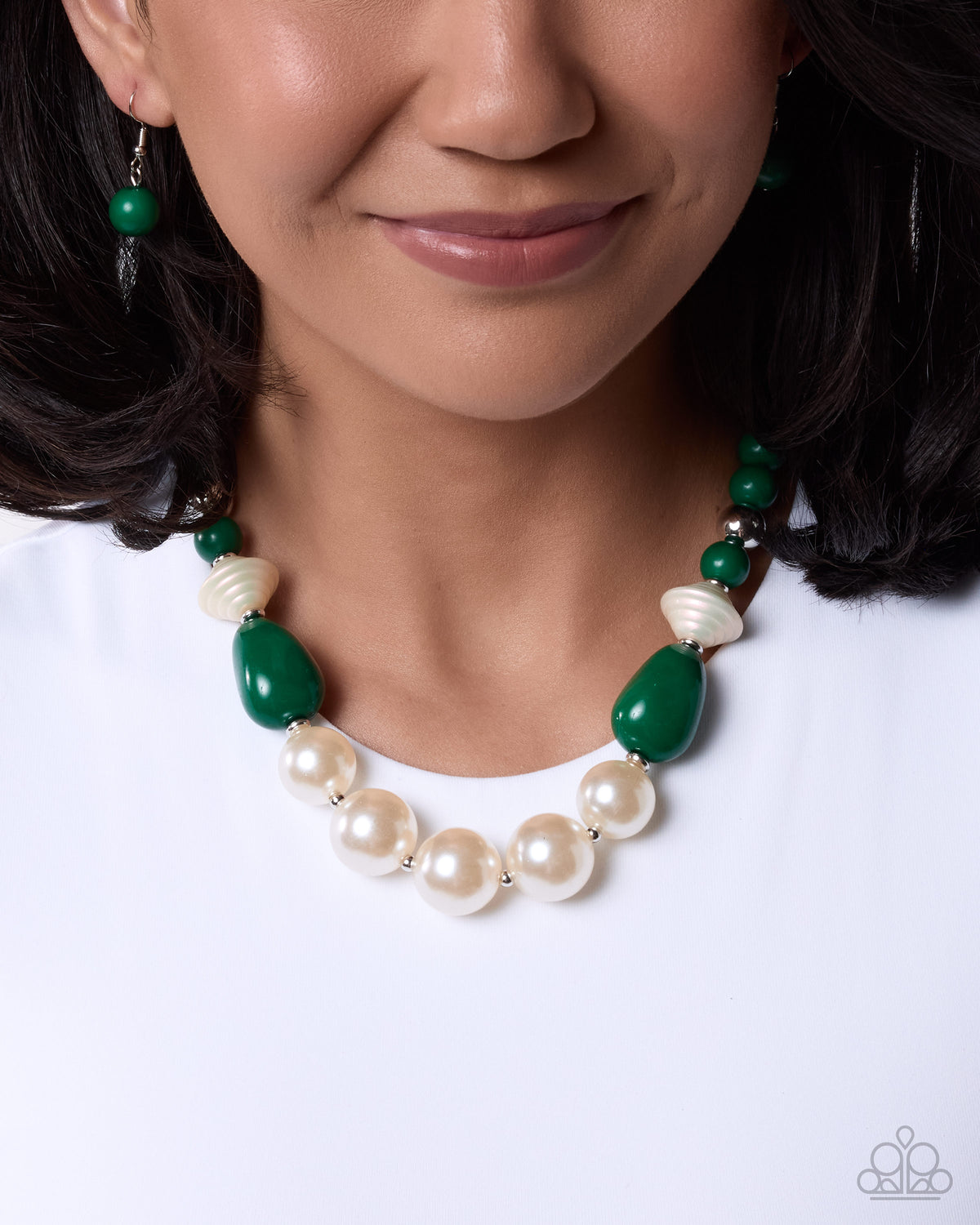 Pleasing Pearls - green - Paparazzi necklace