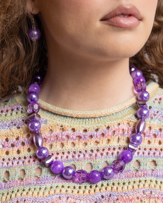 Plentiful Pearls - purple - Paparazzi necklace