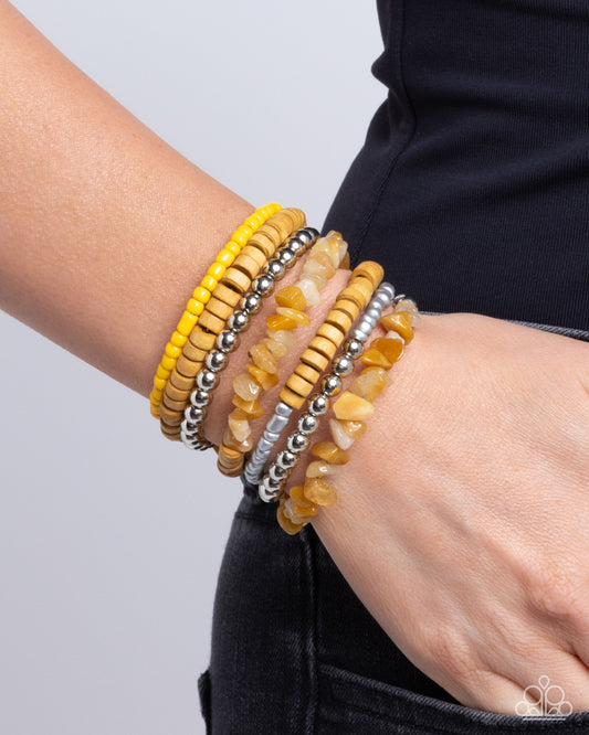 Plentiful Pizzazz - yellow - Paparazzi bracelet