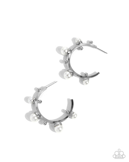 Poetic Pearls - white - Paparazzi earrings