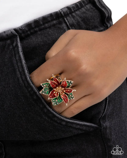 Poinsettia Promise - red - Paparazzi ring