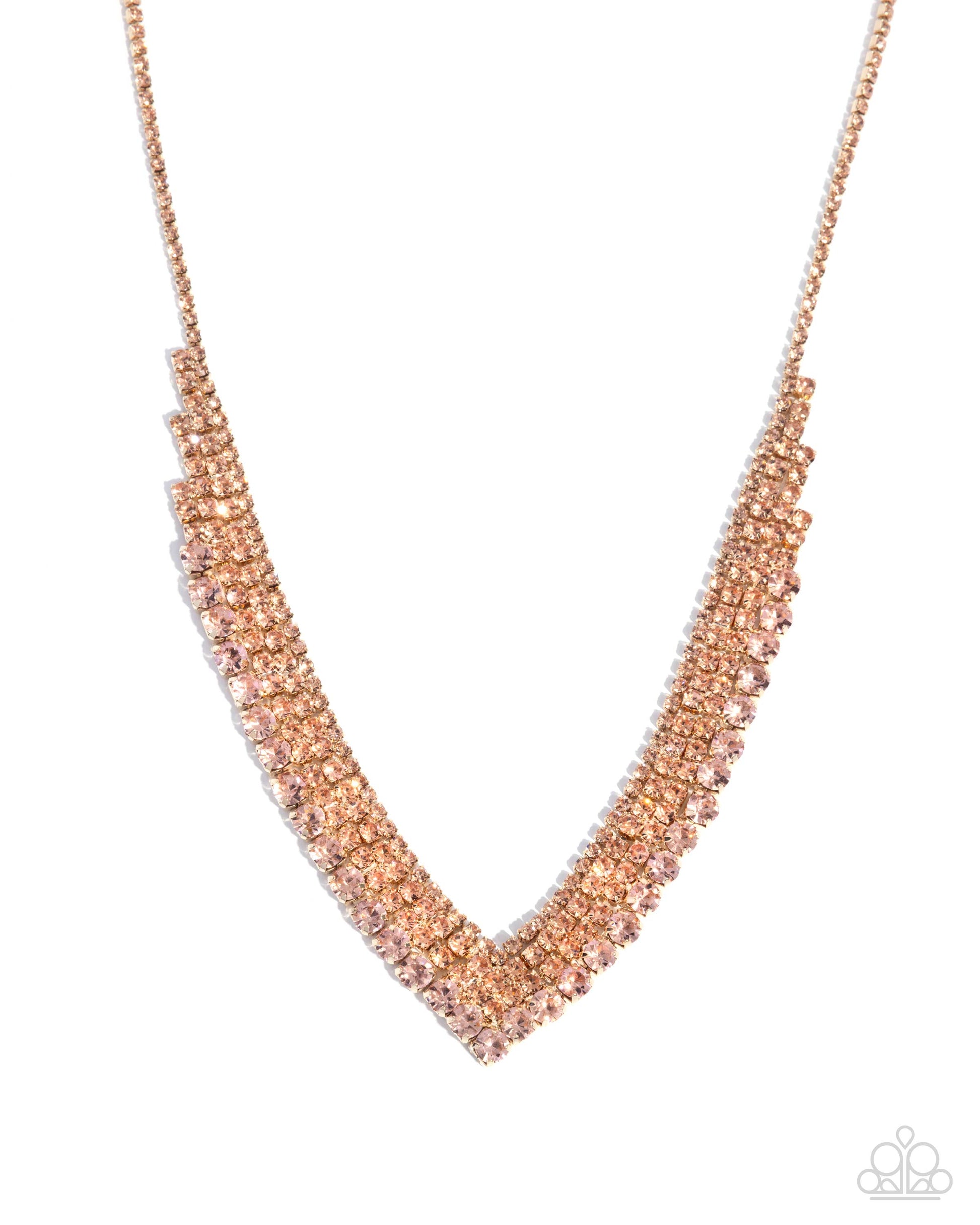 Pointed Pizzazz - gold - Paparazzi necklace