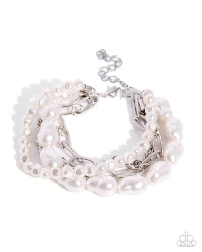 Poised Pairing - white - Paparazzi bracelet