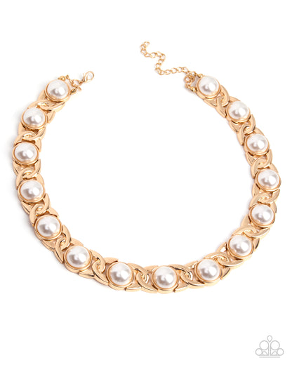 Poised Parade - gold - Paparazzi necklace