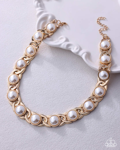 Poised Parade - gold - Paparazzi necklace