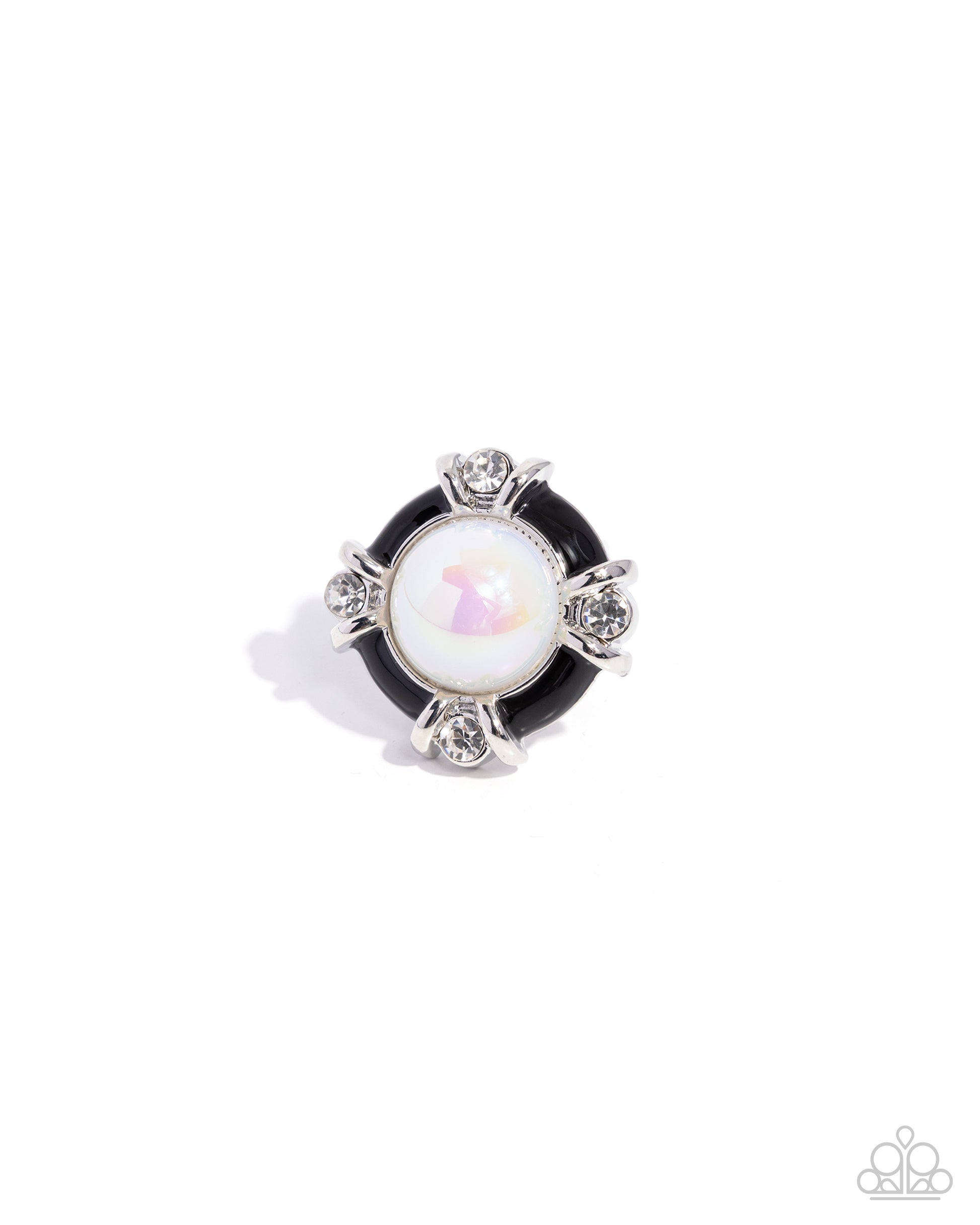 Poised Pattern - black - Paparazzi ring