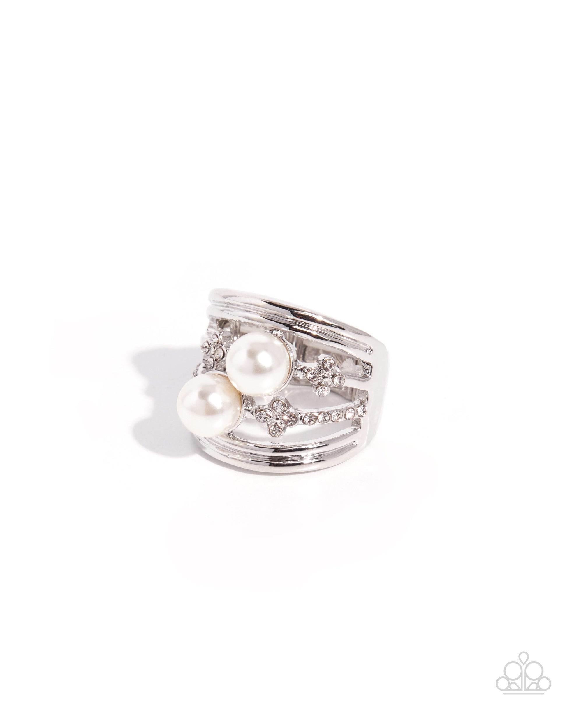 Poised Pedigree - white - Paparazzi ring