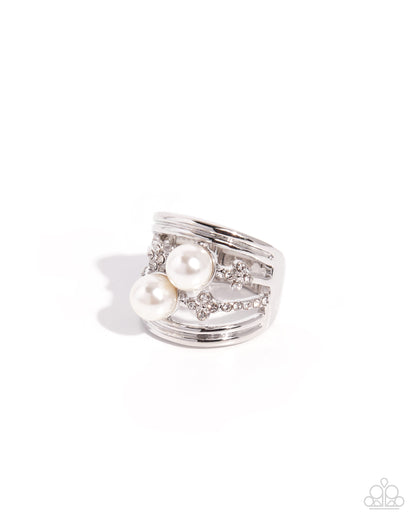 Poised Pedigree - white - Paparazzi ring