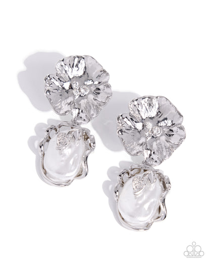 Poised Performance - white - Paparazzi earrings