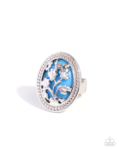 Poised Portrait - blue - Paparazzi ring