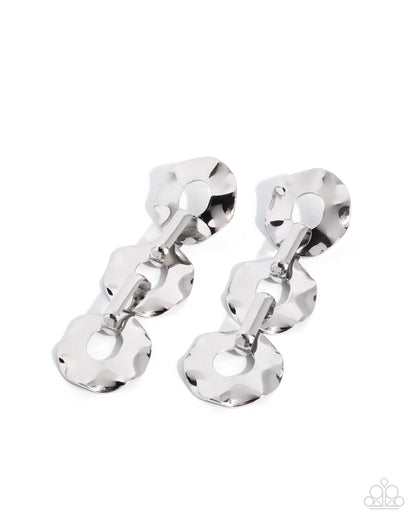 Poised Premiere - silver - Paparazzi earrings