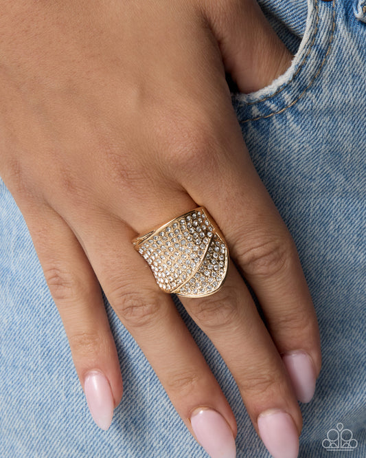 Polished POV - gold - Paparazzi ring