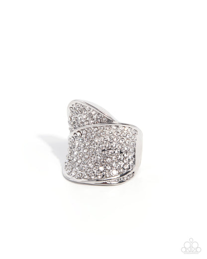 Polished POV - white - Paparazzi ring