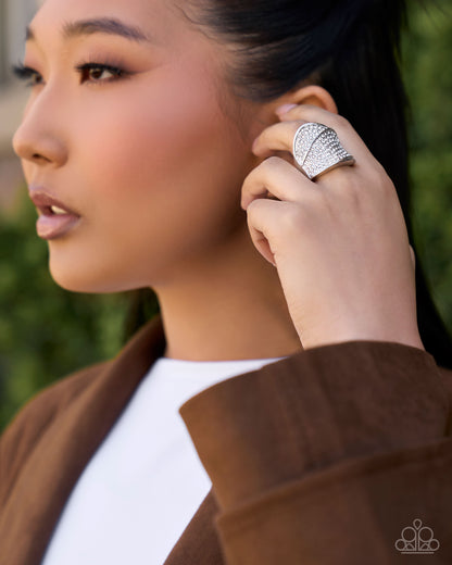 Polished POV - white - Paparazzi ring