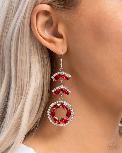 Polished Pattern - red - Paparazzi earrings