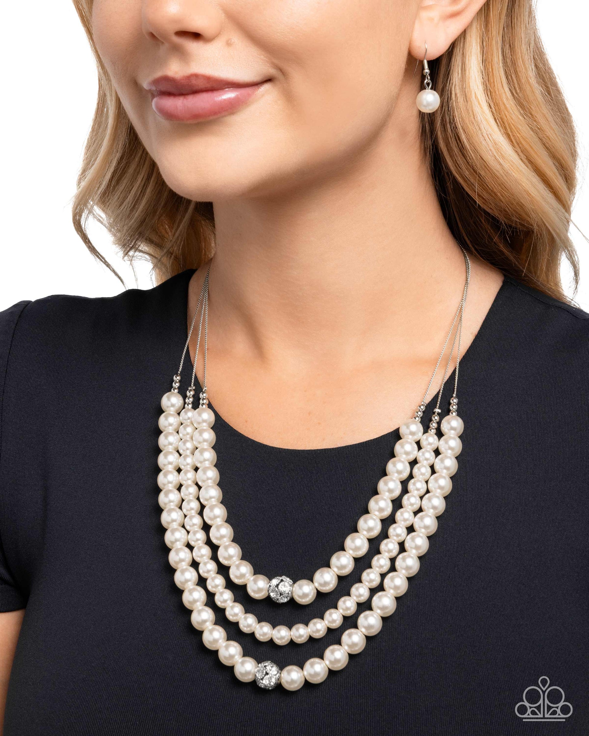 Polished Placing - white - Paparazzi necklace