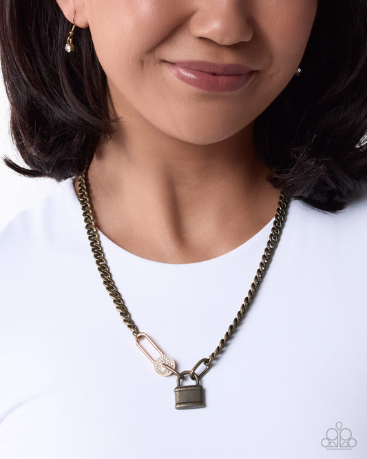 Polished Protection - brass - Paparazzi necklace
