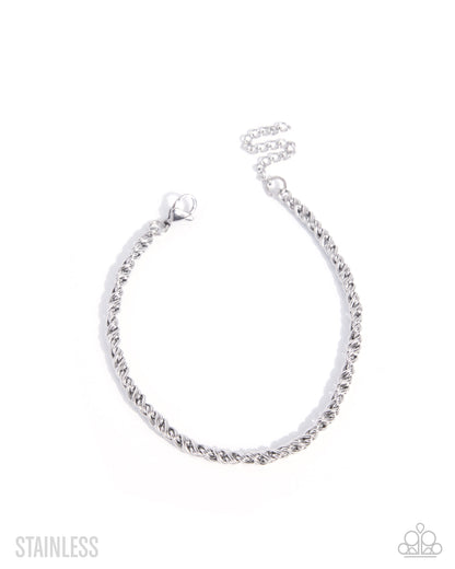 Polished Protocol - silver - Paparazzi MENS bracelet