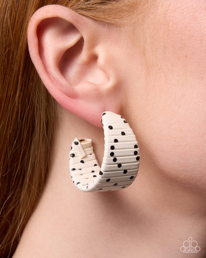 Polka Dotted Prize - white - Paparazzi earrings