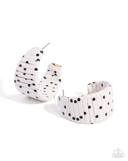 Polka Dotted Prize - white - Paparazzi earrings