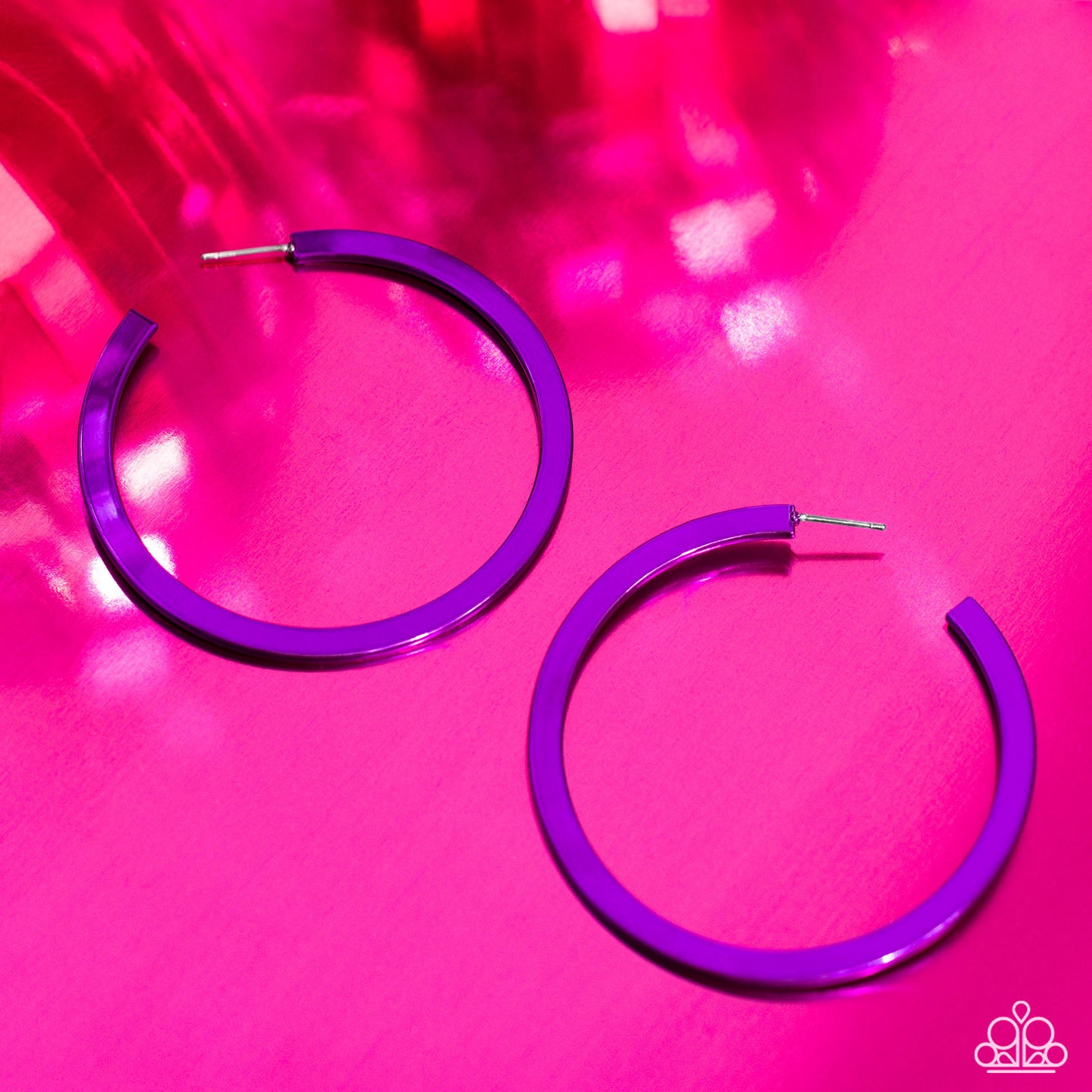 Pop HOOP - purple - Paparazzi earrings