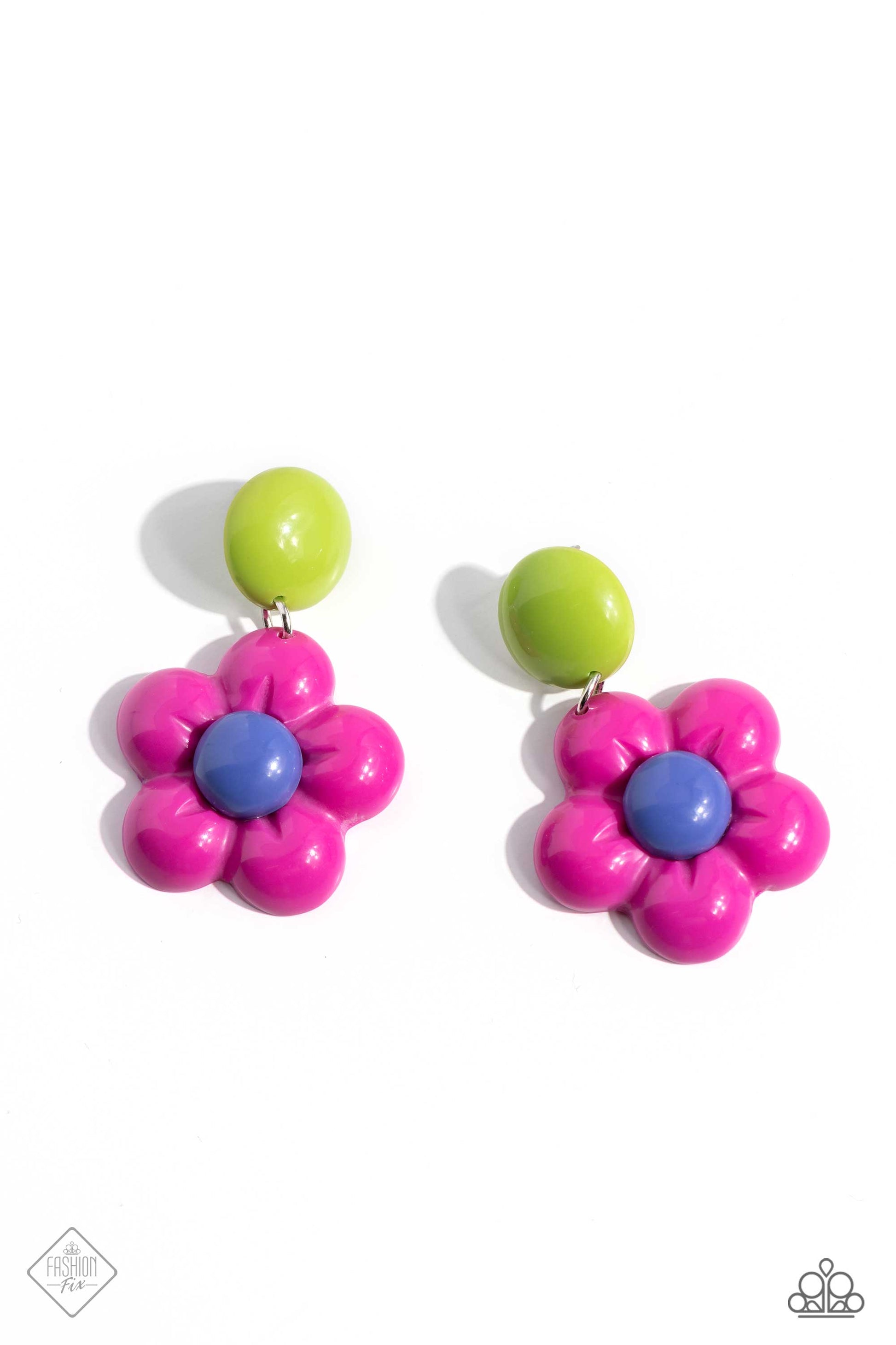 Poppin Posies - pink - Paparazzi earrings