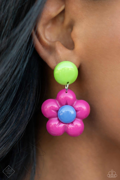 Poppin Posies - pink - Paparazzi earrings
