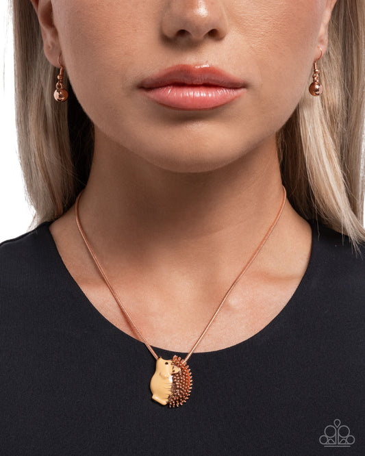 Porcupine Pizzazz - copper - Paparazzi necklace