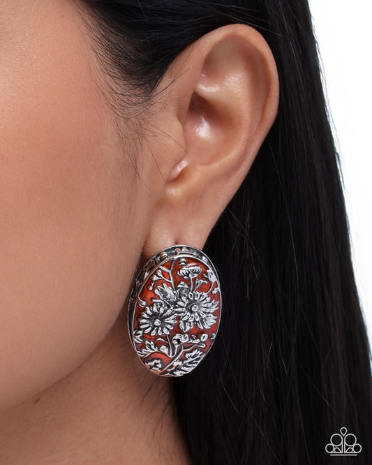 Portrait of Perfection - orange - Paparazzi earrings