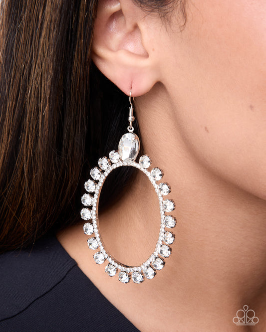 Portrait of a Queen - white - Paparazzi earrings