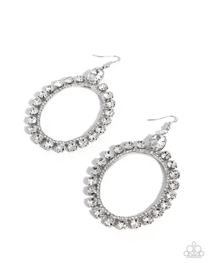 Portrait of a Queen - white - Paparazzi earrings
