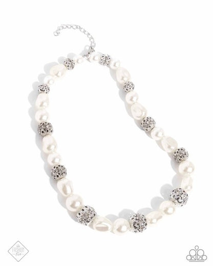 Posh Pattern - white - Paparazzi necklace