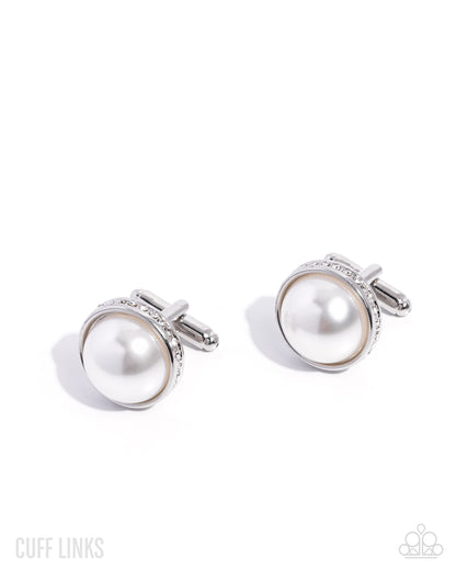 Posh Presentation - white - Paparazzi MENS cufflinks