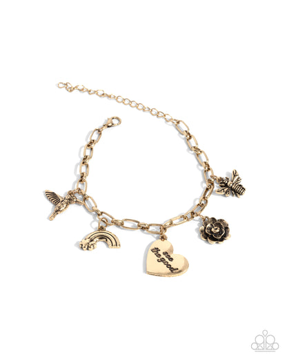 Positive Outlook - gold - Paparazzi bracelet