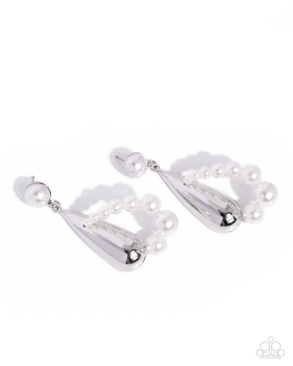 Potent Poise - white - Paparazzi earrings