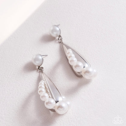 Potent Poise - white - Paparazzi earrings