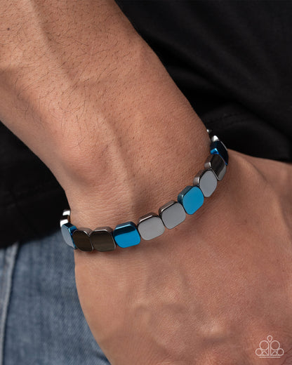 Powerful Pattern - blue - Paparazzi MENS bracelet