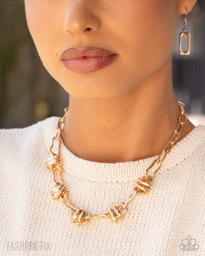 Powerful Personality - gold - Paparazzi necklace