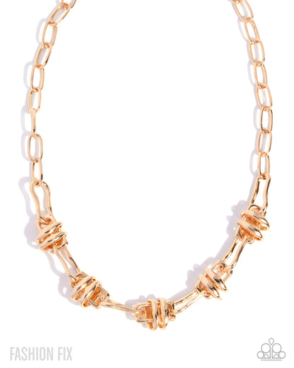 Powerful Personality - gold - Paparazzi necklace
