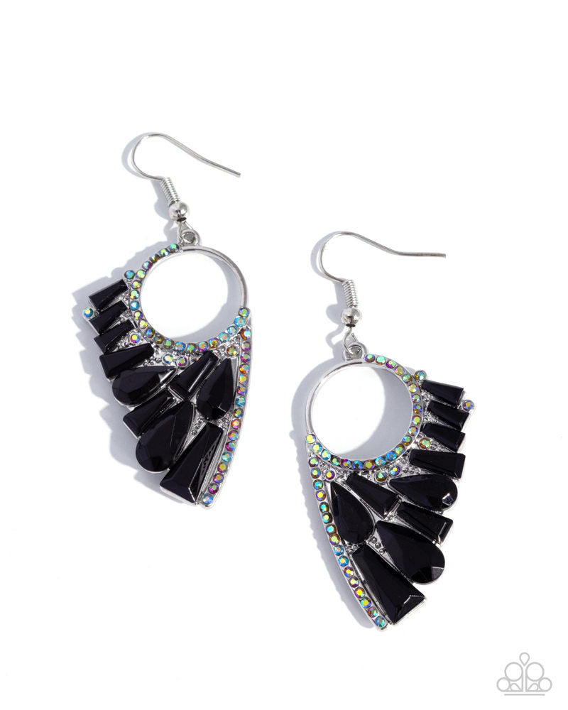 Powerful Pageantry - black - Paparazzi earrings