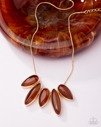 Powerhouse Pairing - brown - Paparazzi necklace