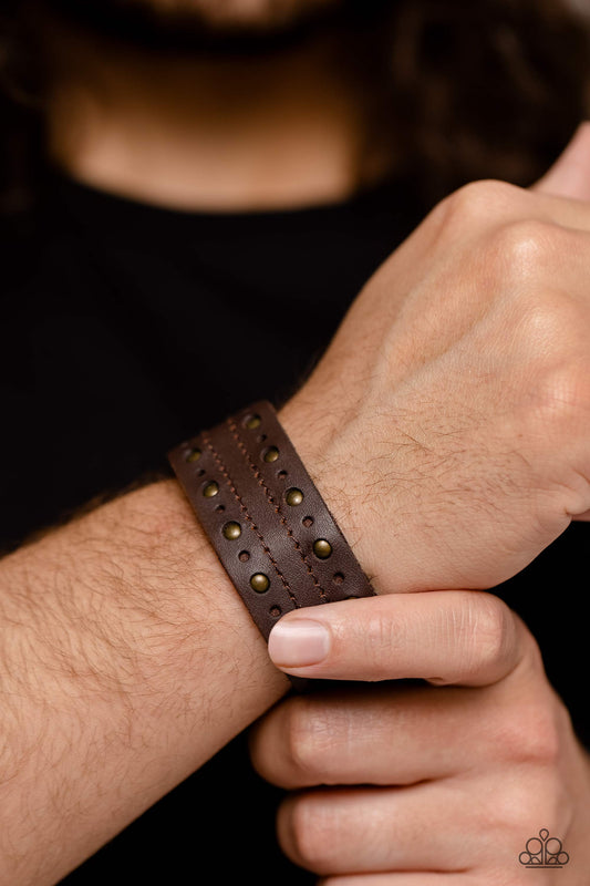 Prairie Pasture - brass - Paparazzi MENS bracelet