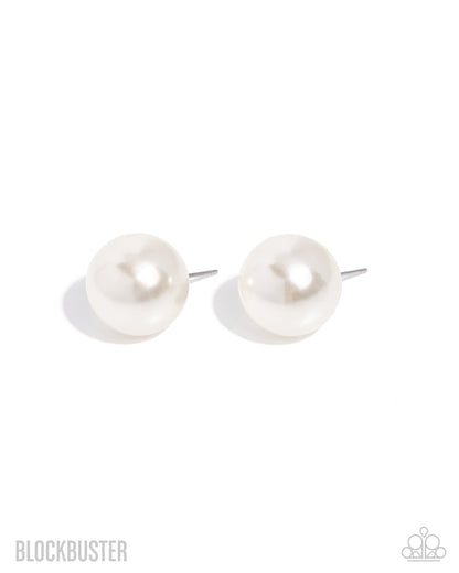 Preppy Princess - white - Paparazzi earrings
