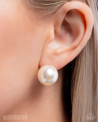 Preppy Princess - white - Paparazzi earrings