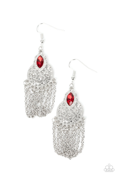 Pressed for CHIME - red - Paparazzi earrings