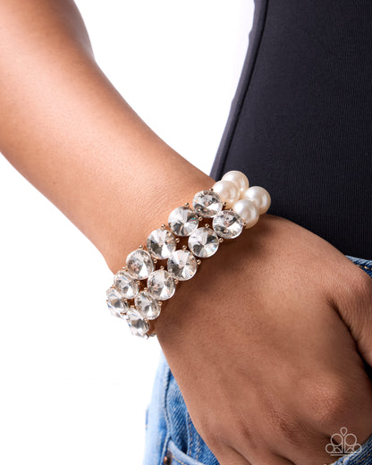 Prestigious Pearls - gold - Paparazzi bracelet