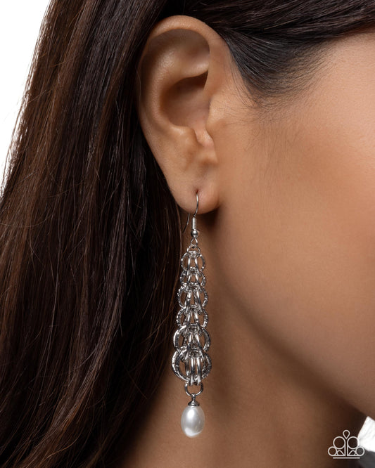 Prestigious Poise - white - Paparazzi earrings